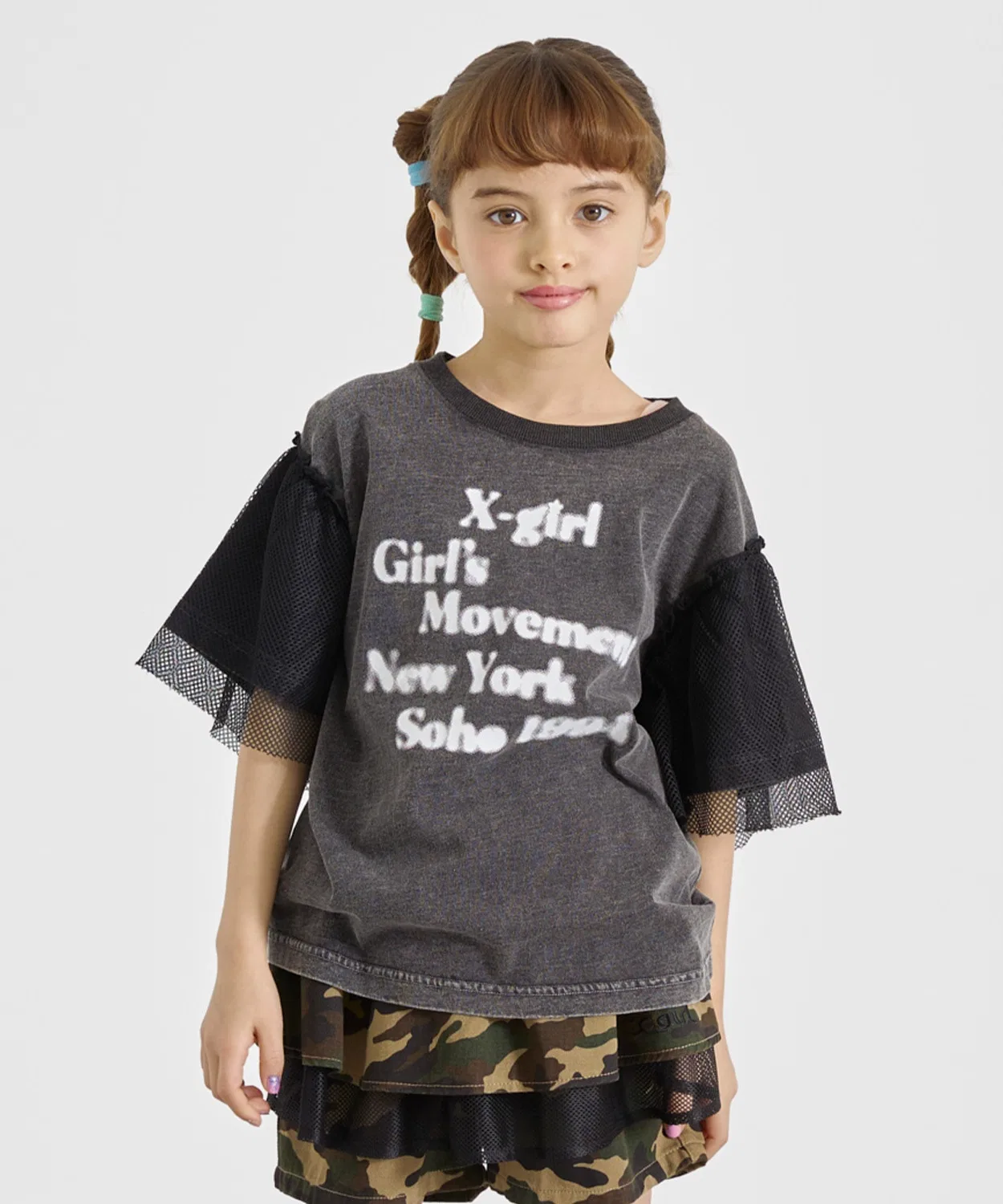 Детская футболка с логотипом X-girl Stages чёрного цвета