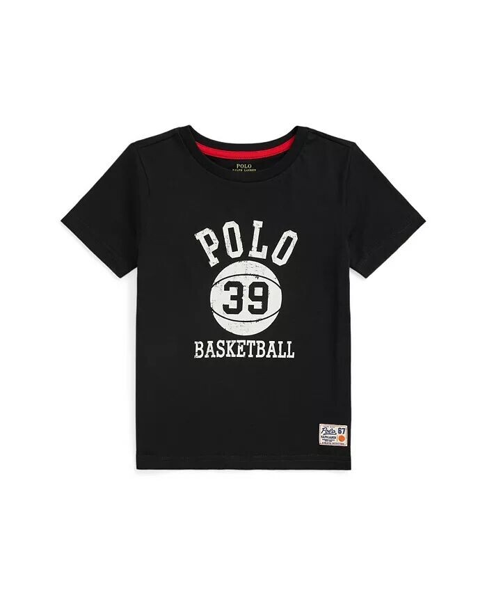 

Детская футболка из хлопкового джерси с логотипом Polo Ralph Lauren, черный