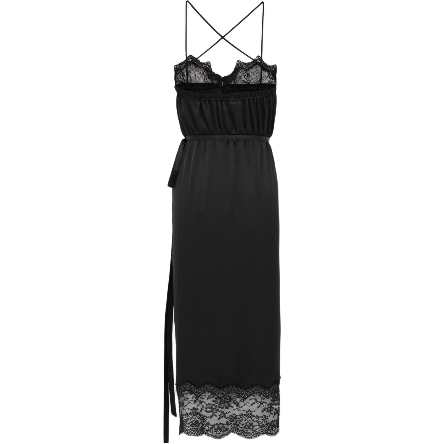 

Платье-комбинация женское черное Saint Laurent