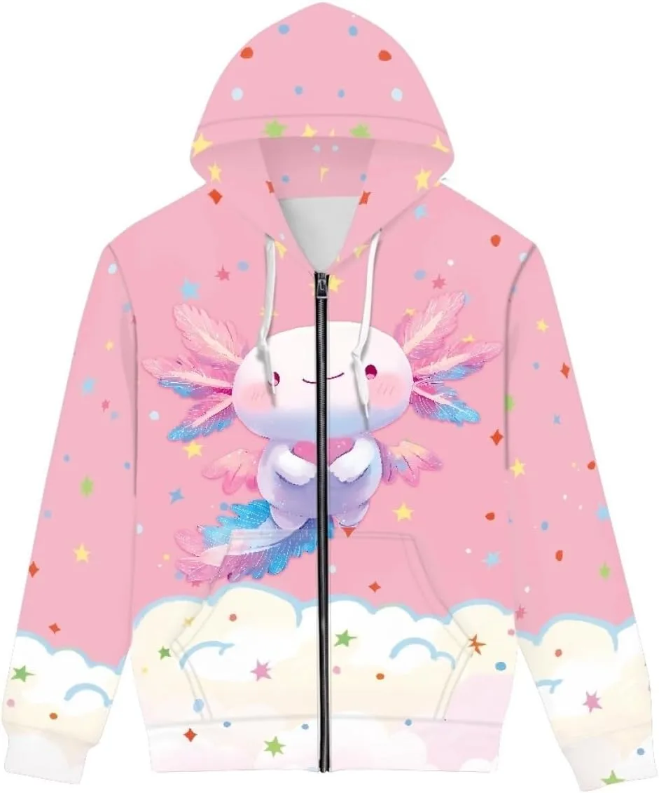 

Толстовка с молнией Men с 3D-принтом Axolotl DUOLIFU