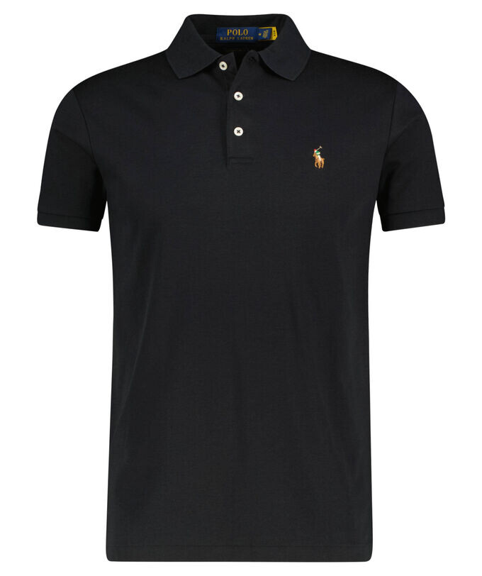 

Рубашка поло узкого кроя с короткими рукавами Polo Ralph Lauren, черный