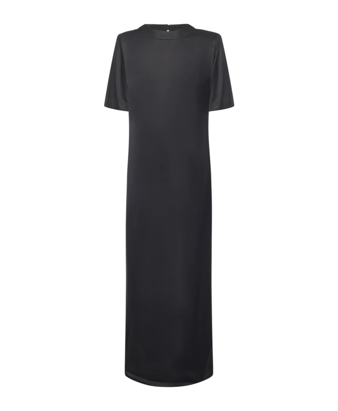 

Черное атласное платье с разрезом на спине Nineminutes, черный