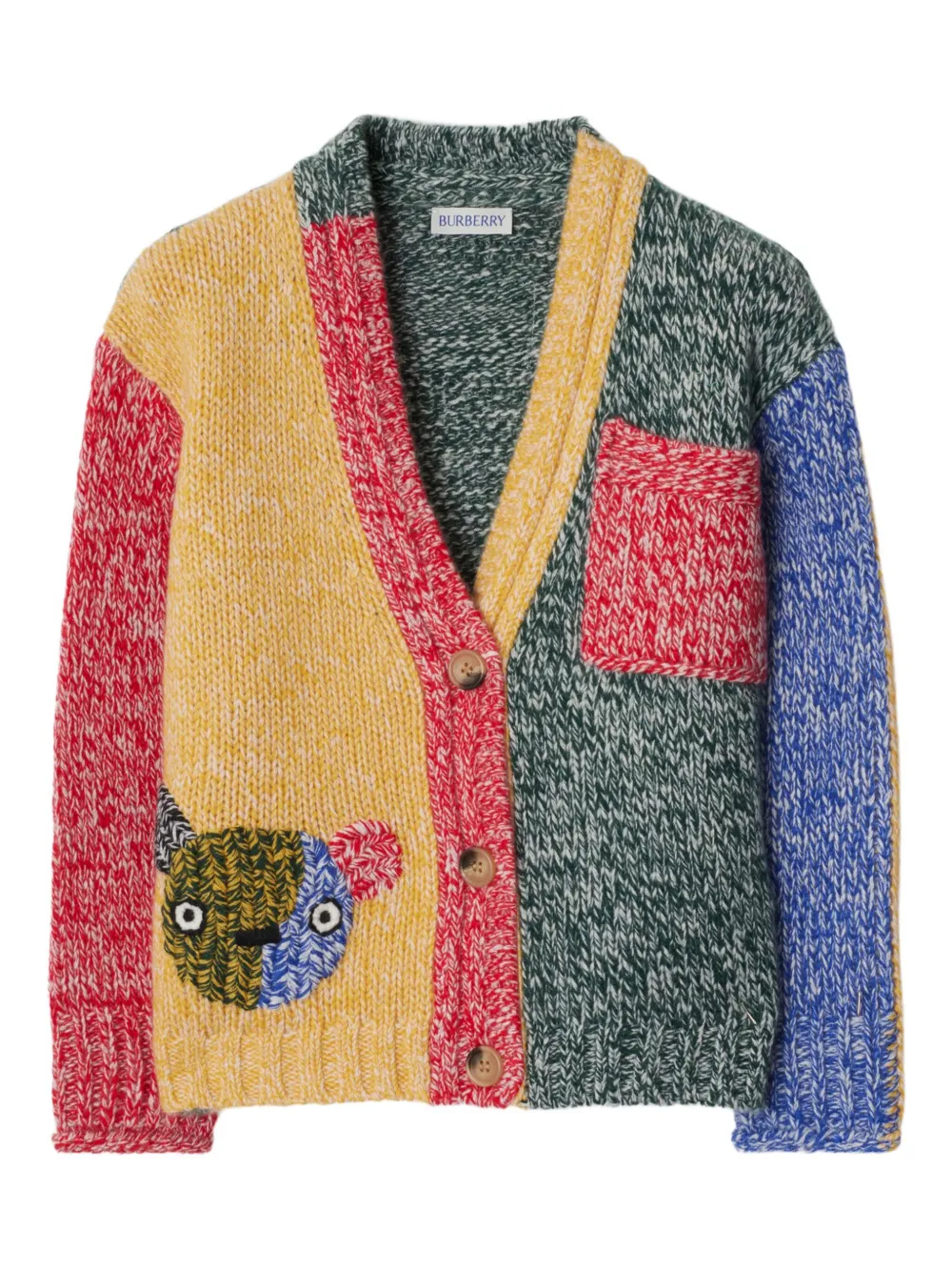 

Кашемировый кардиган в стиле колор-блок BURBERRY KIDS, зеленый