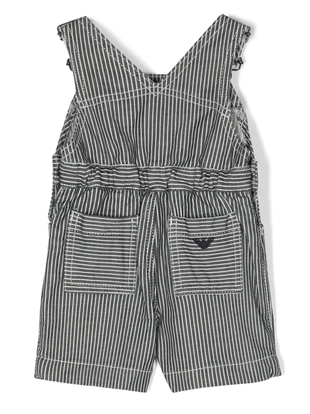 Комбинезон в полоску с вышитым логотипом Emporio Armani Kids, белый — фото 2