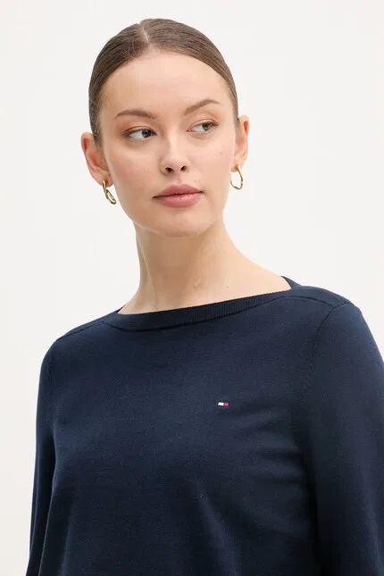 Свитер женский хлопковый Tommy Hilfiger, синий — фото 4
