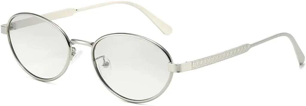 

Женские солнцезащитные очки «кошачий глаз» в маленькой оправе, овальной металлической рамке, защита от УФ-излучения UV400. Модные TOIPASTN, Silver Mirrored