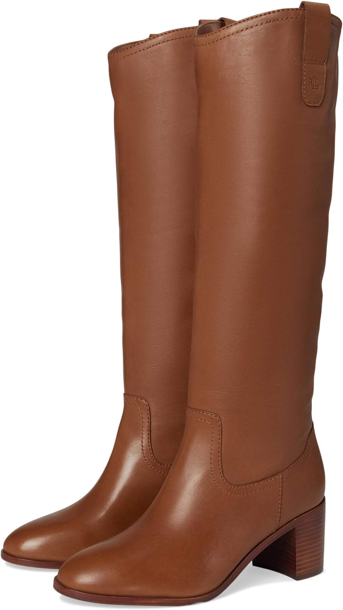 Ботинки Lauren Ralph Lauren Carla Burnished Leather Tall Boots, Deep Saddle Tan
