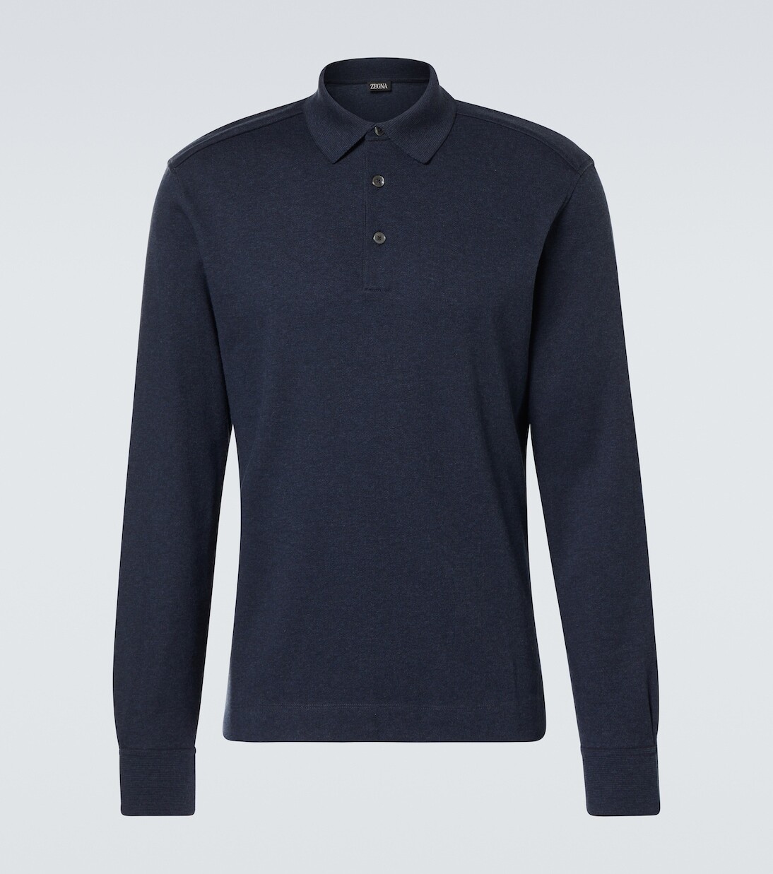 

Рубашка-поло из хлопка Zegna, цвет navy blue