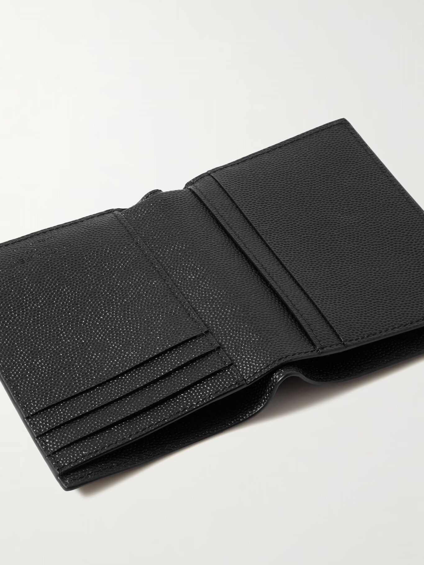 

Кошелек-купюрница из натуральной кожи с тисненым логотипом SAINT LAURENT, черный