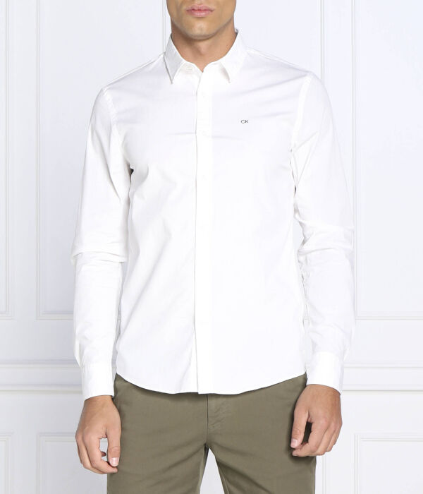 

Поплиновая рубашка Slim fit Calvin Klein, белый