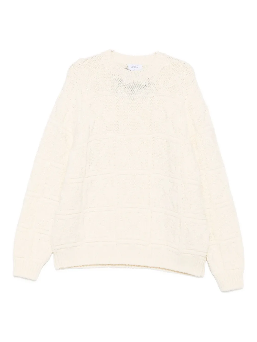 

Вязаный свитер с текстурой OFF-WHITE, нейтральный