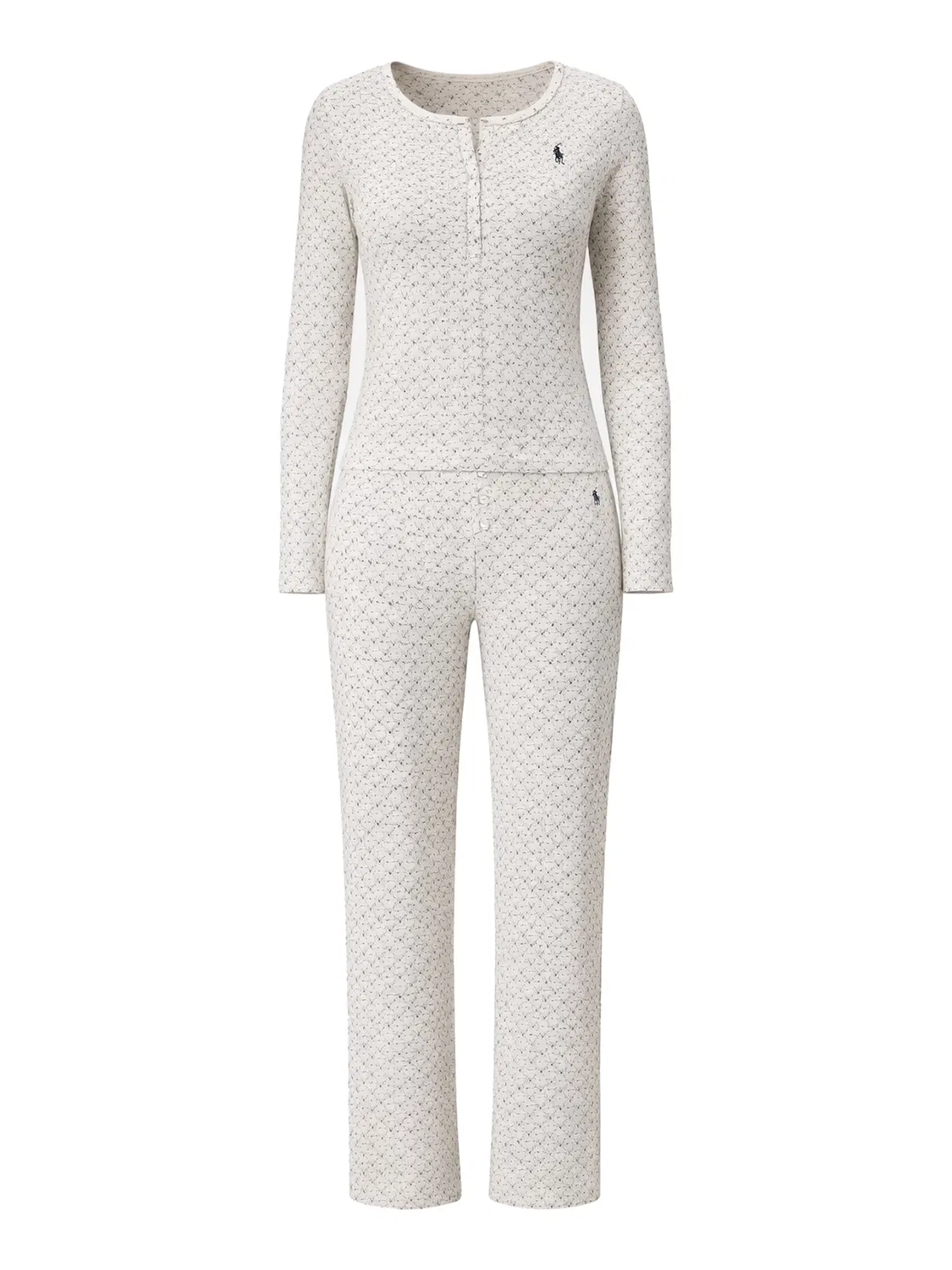 Пижама 'Поло Пуантель' Polo Ralph Lauren, Blue/Light Grey/Off White