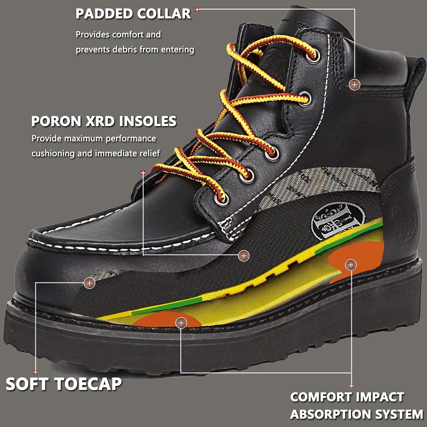 Ботинки CONRAD Men's Moc Toe Safety Work: 6 и 8 soft toe, композитный носок, водонепроницаемые, стойкие от скольжения, проколотные ботинки EH Safety, Ck304/Soft Toe — фото 4
