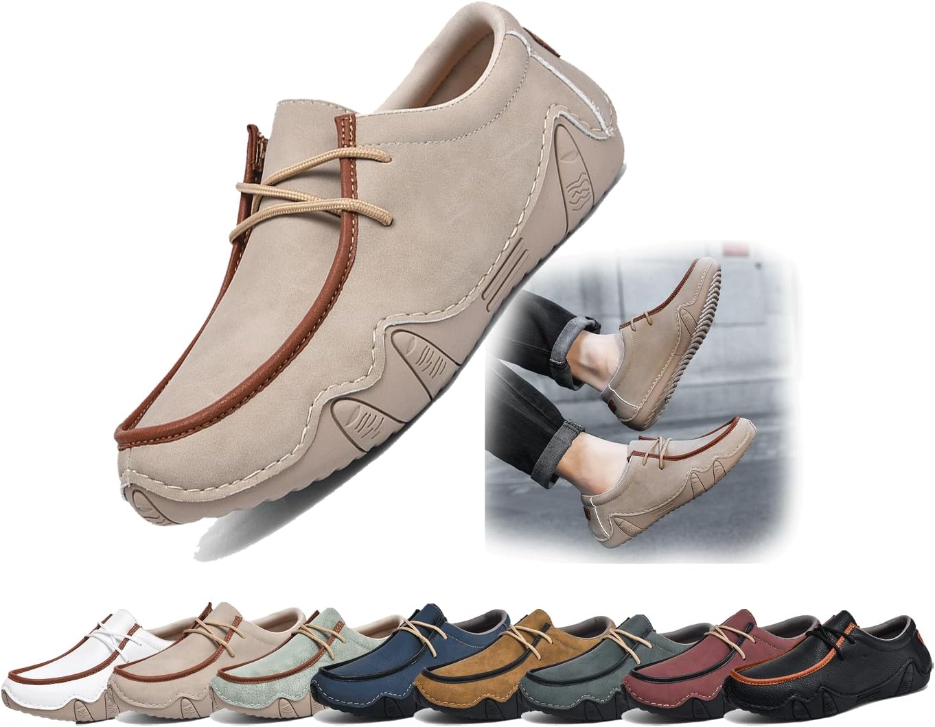 

Мужские кожаные лоферы без застежек Generic, E