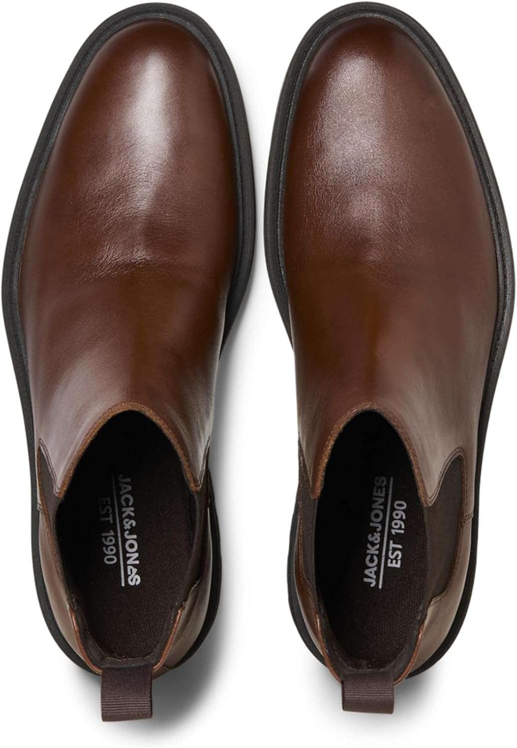 Мужские умные повседневные ботинки Chelsea из кожи Jfwhoskins от JACK JONES Jack & Jones, Cognac — фото 2