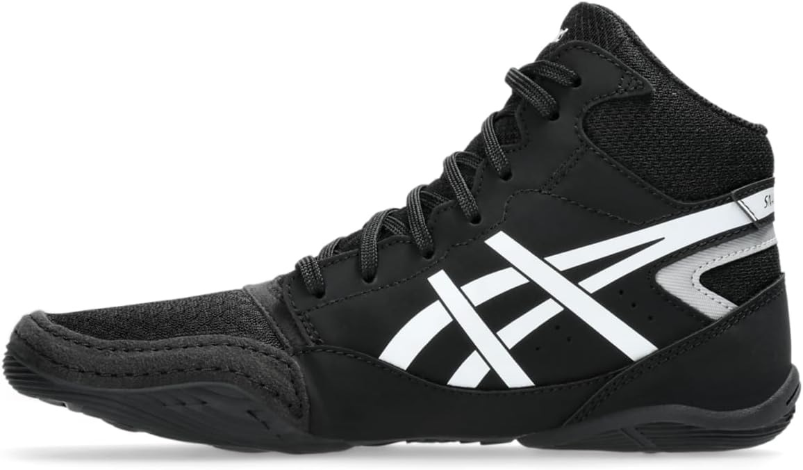 Детские борцовские кроссовки Asics Snapdown 4 для школьников, белый/черный — фото 4