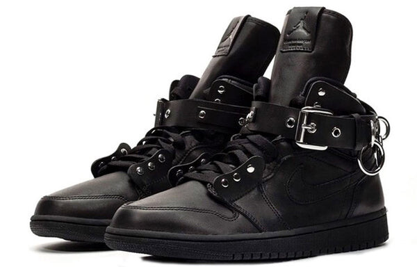 Кроссовки с 1 ремешком в стиле ретро x comme des garcons Air Jordan, черный — фото 3