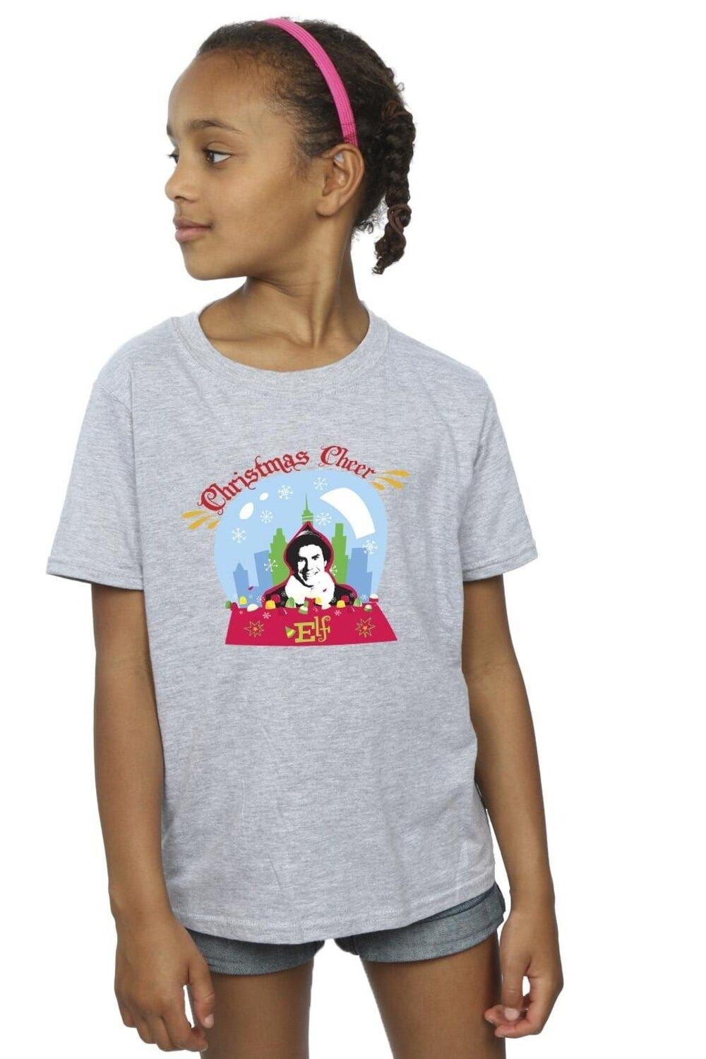 

Хлопковая футболка «Рождественский снежный шар» Elf, серый