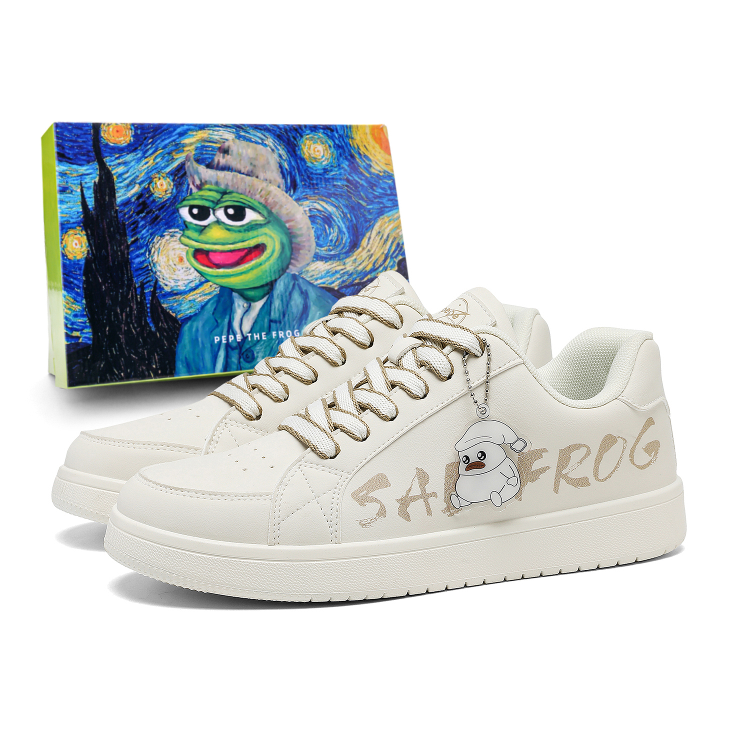 

Pepe The Frog Низкие скейтерские кроссовки мужские Pearl Beige, цвет Pearl Beige