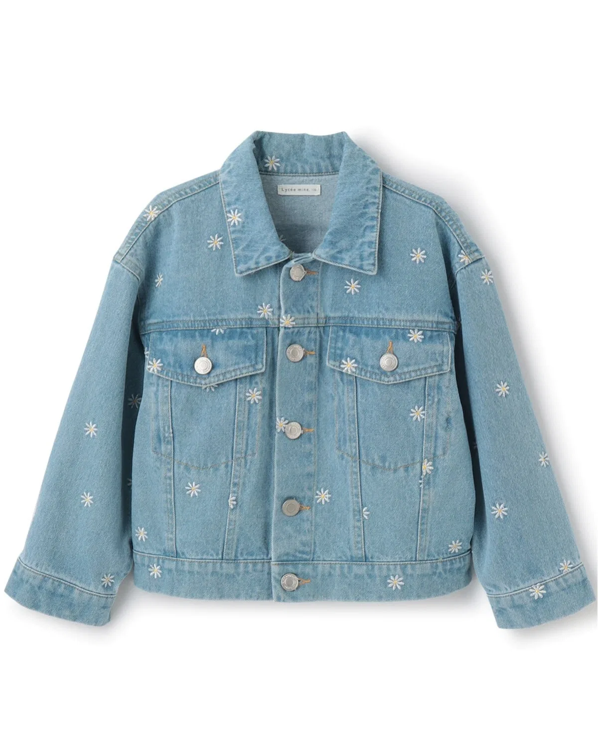 Джинсовая куртка с вышивкой, ассорти, бренд TOMODACHI DENIM, цвет сакс-голубой — фото 2