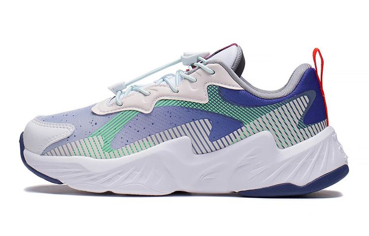 

Скользостойкие амортизирующие износостойкие легкие детские повседневные кроссовки White Gray Blue для подростков LINING YOUNG