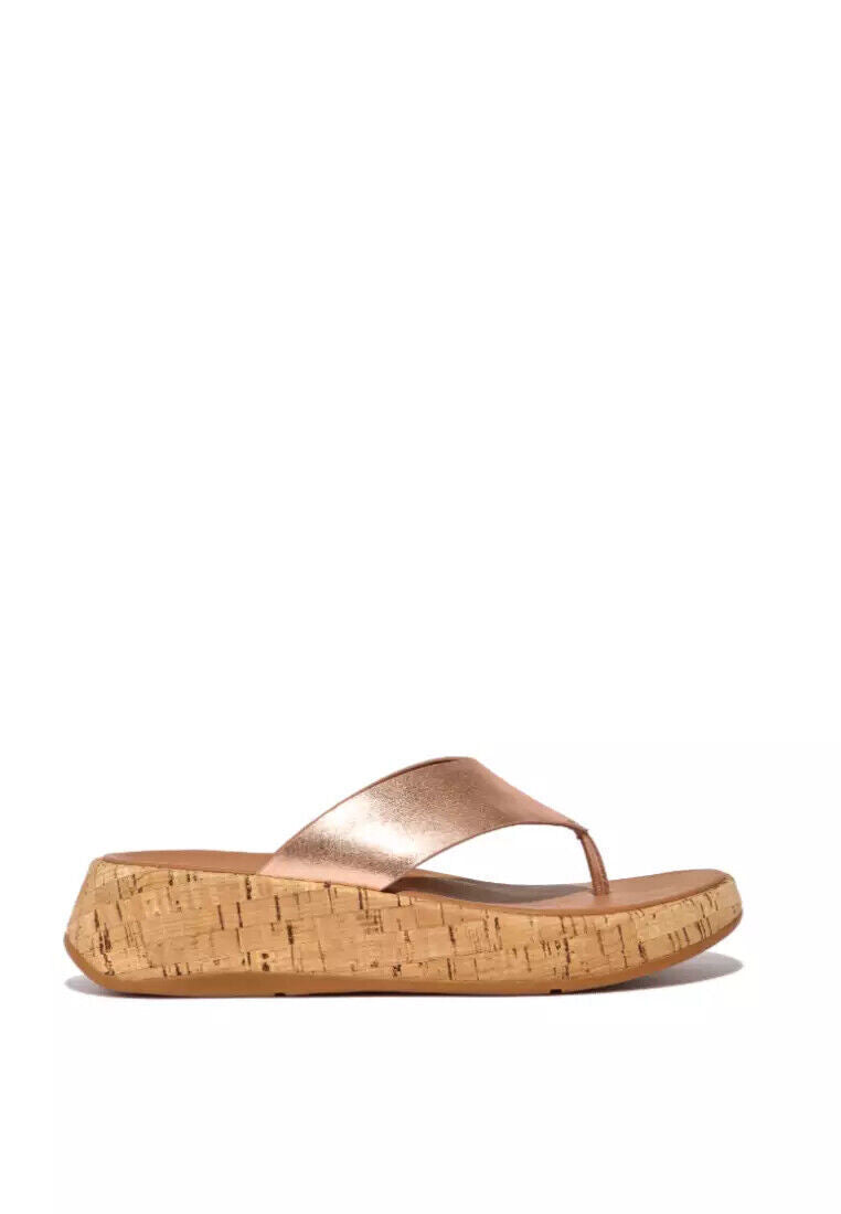 FitFlop F-Mode FT7-323 сандалии на платформе для женщин розовое золото пробка ремешок между пальцами