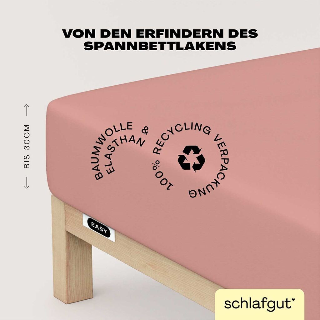 

Schlafgut Easy Jersey Простыня на подгонке с эластаном 180x200 – 200x220 см Фиолетовая простыня средней длины из смеси хлопка