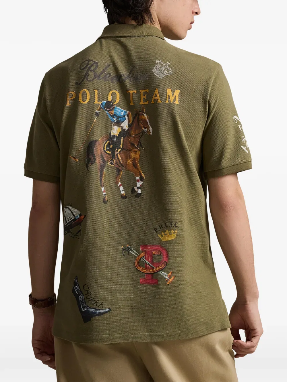 Рубашка-поло с коротким рукавом и графическим принтом Polo Ralph Lauren, зеленый — фото 4