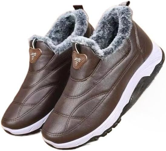 

Мужские зимние сапоги Hhhchpm, водонепроницаемые, с утеплителем и меховой подкладкой, удобные, с застежкой без шнурков, для прогулок на улице, кофейный