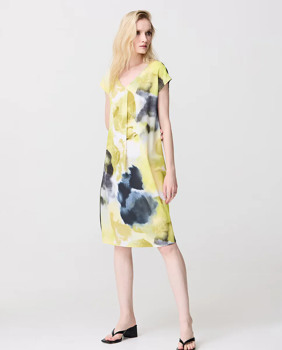 

Платье миди с V-образным вырезом и принтом Escorpion, жёлтый