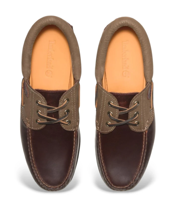 Оригинальные лодочные туфли с тремя люверсами. Timberland, коричневый — фото 4