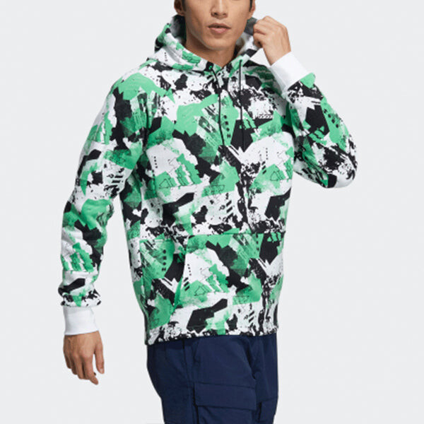 Толстовка adidas Snw Gfx Hoody Funny Pattern Pullover Sports Couple Style Green, зеленый — фото 4