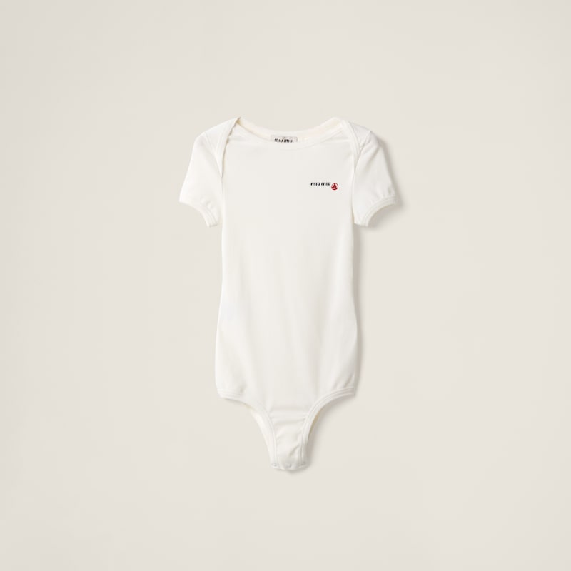 

Боди из эластичного джерси Miu Miu, белый