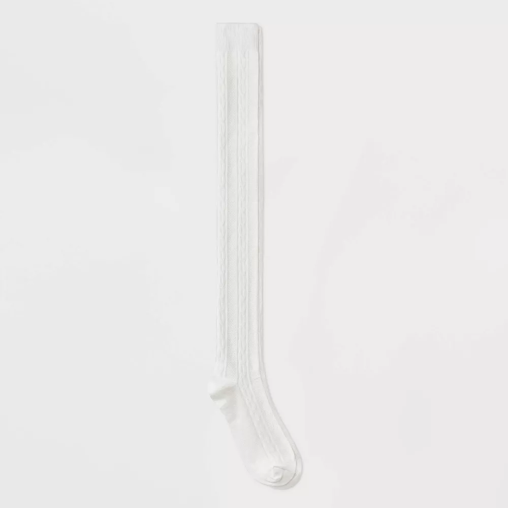 

Женские носки Cable Supersoft выше колена Universal Thread, цвет Ivory