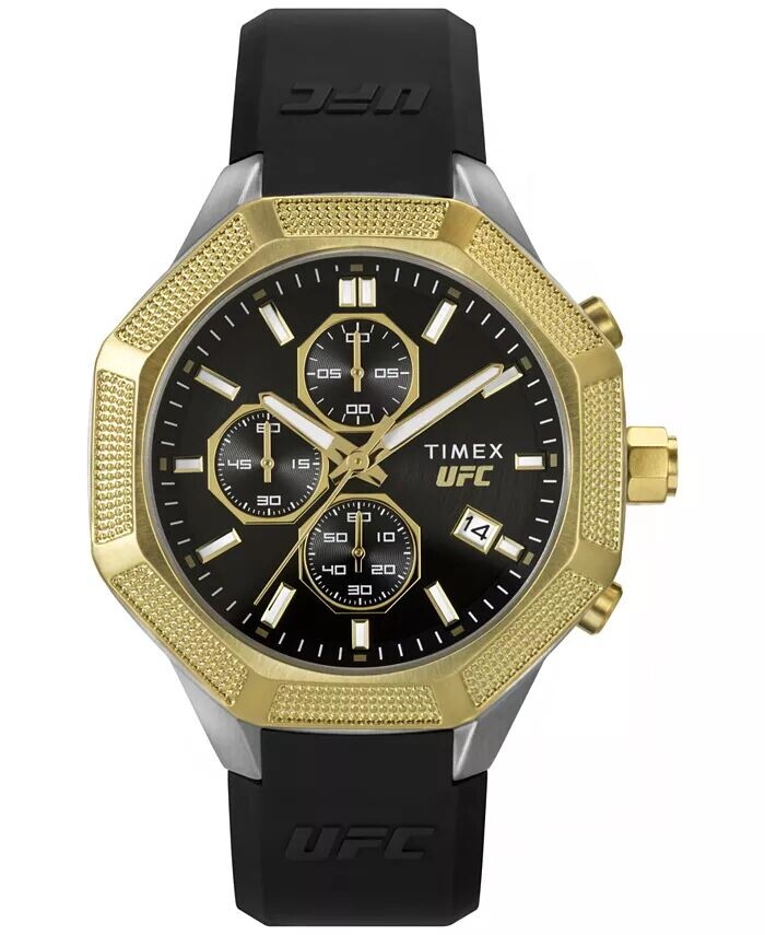 

Мужские аналоговые часы UFC King, черные силиконовые часы, 45 мм Timex, черный