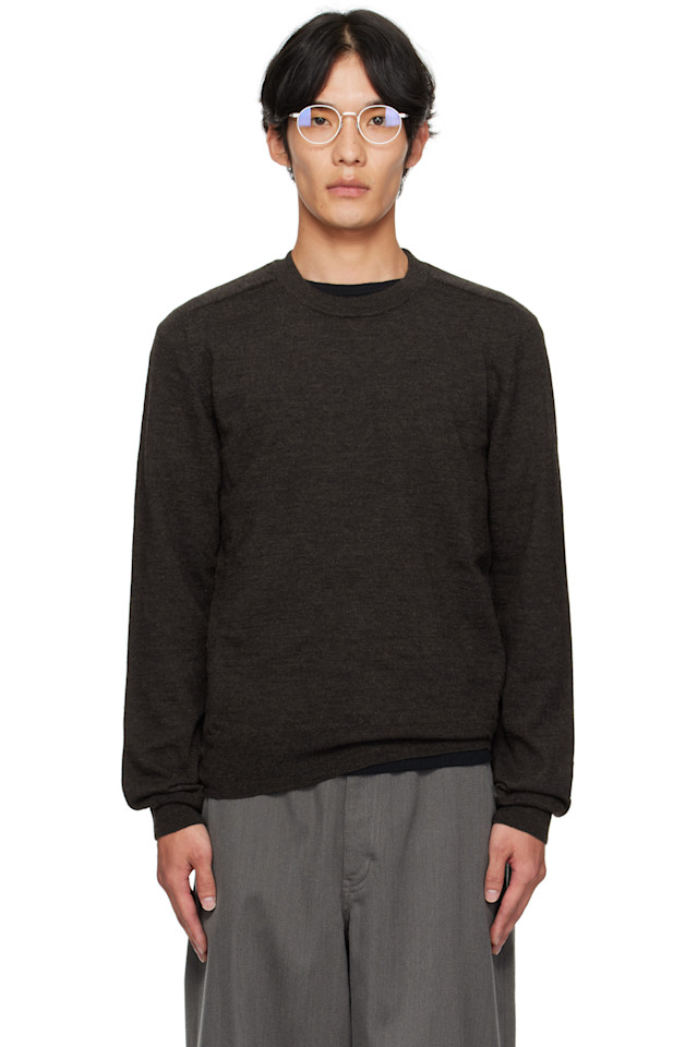 

Maison Margiela Коричневый свитер с круглым вырезом