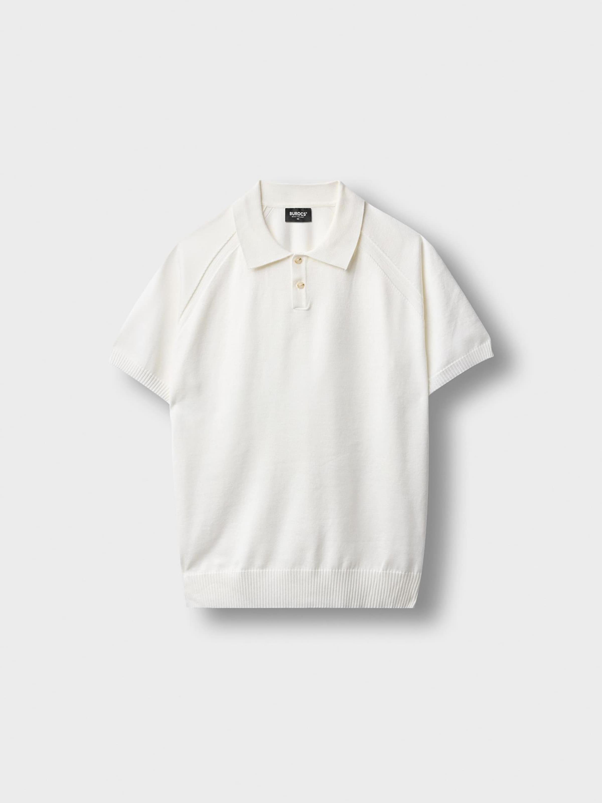 

Burocs Футболка 'Fine Knit Polo' в цвете Off White