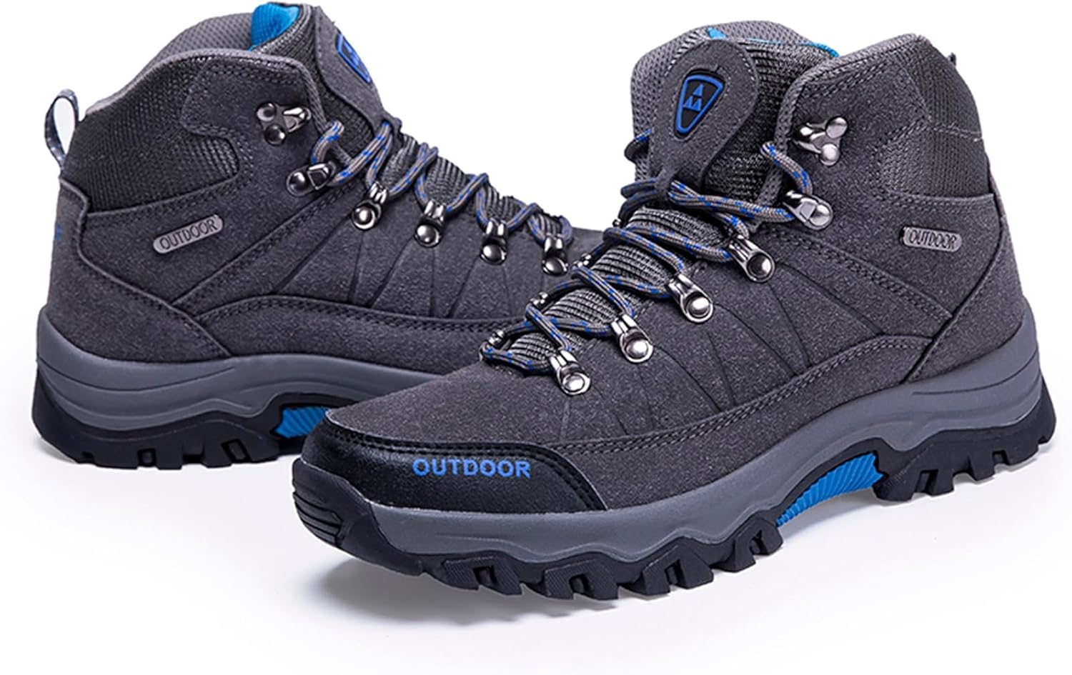 

Мужские водонепроницаемые высокие ботинки QAOTEROD с противоскользящей подошвой и регулируемой эластичной лентой, дышащие повседневные походные ботинки, подходящие для кемпинга, пеших прогулок и скалолазания на открытом воздухе, серый