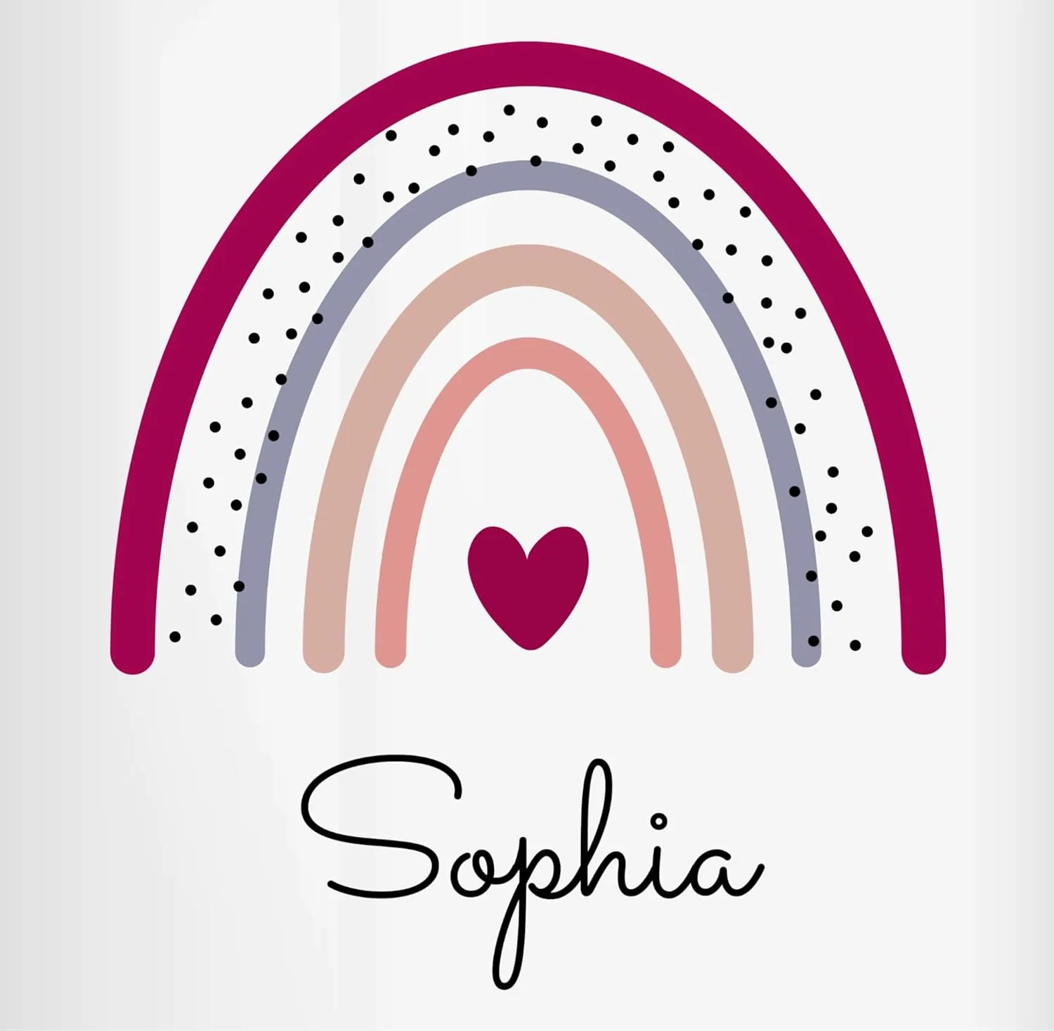 Кружка 325 мл – Rainbow Rainbows – 325 мл – Pink – Sophia Name Rainbow Personalised and Heart Geschenk mit Namen personalisiert by Shirtracer — фото 2