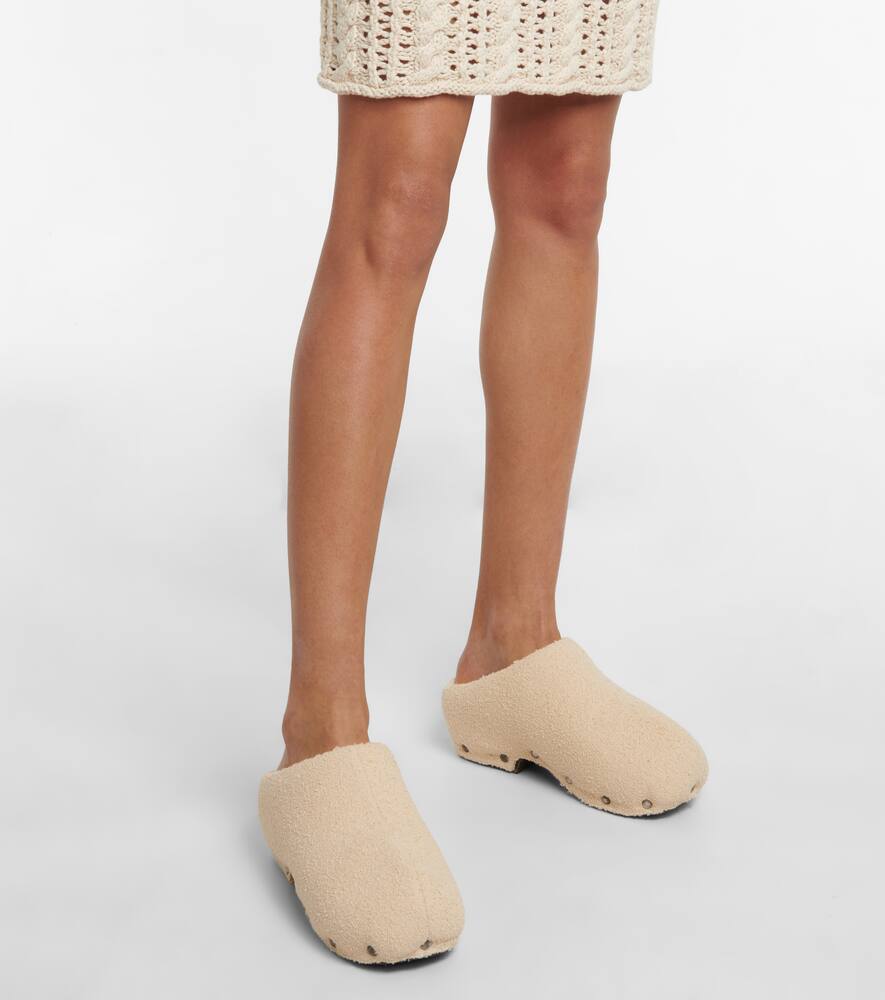 Текстурированные клоги из хлопкового твида Acne Studios, Beige — фото 4