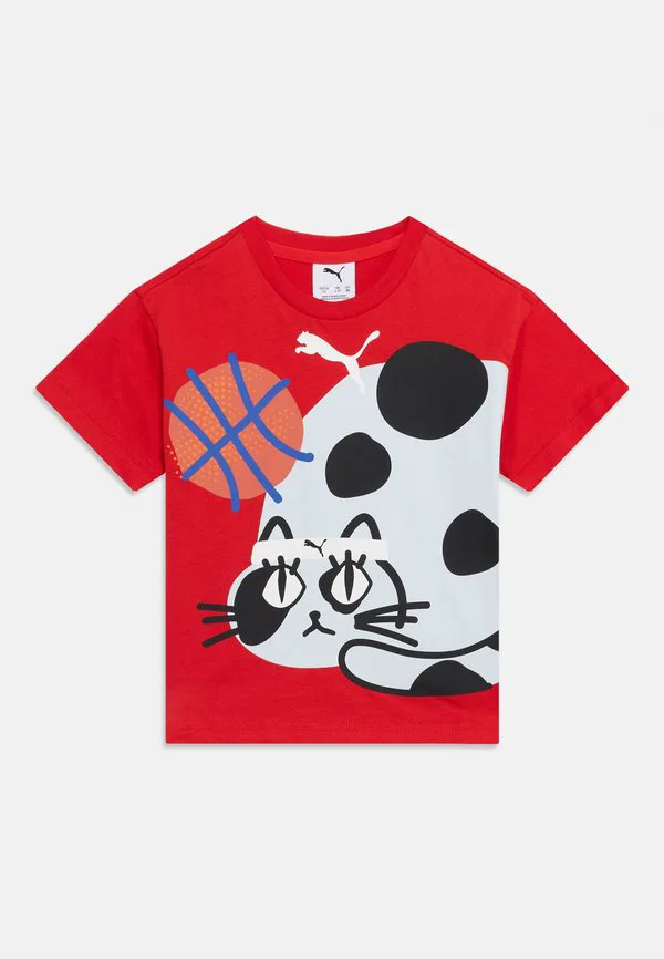Футболка унисекс с графическим принтом «спортивные кошки» Puma, For All Time Red — фото 3