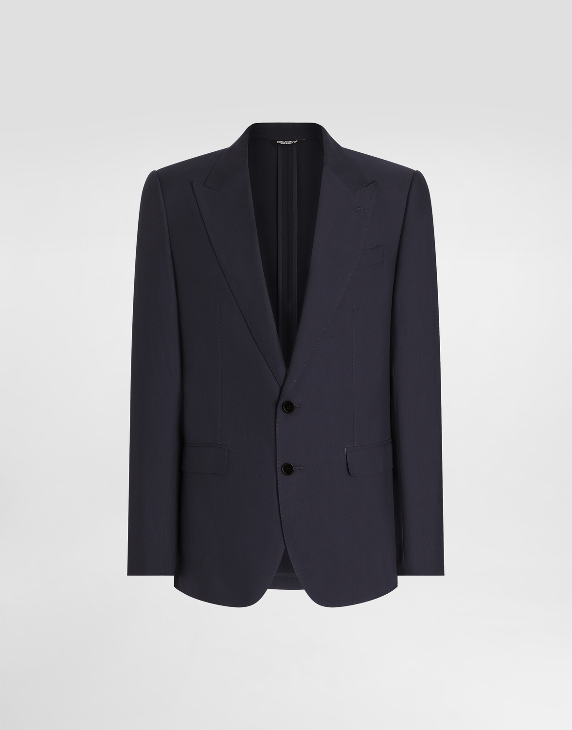 

Однобортный жакет из габардина с добавлением шелка taormina Dolce & Gabbana, синий