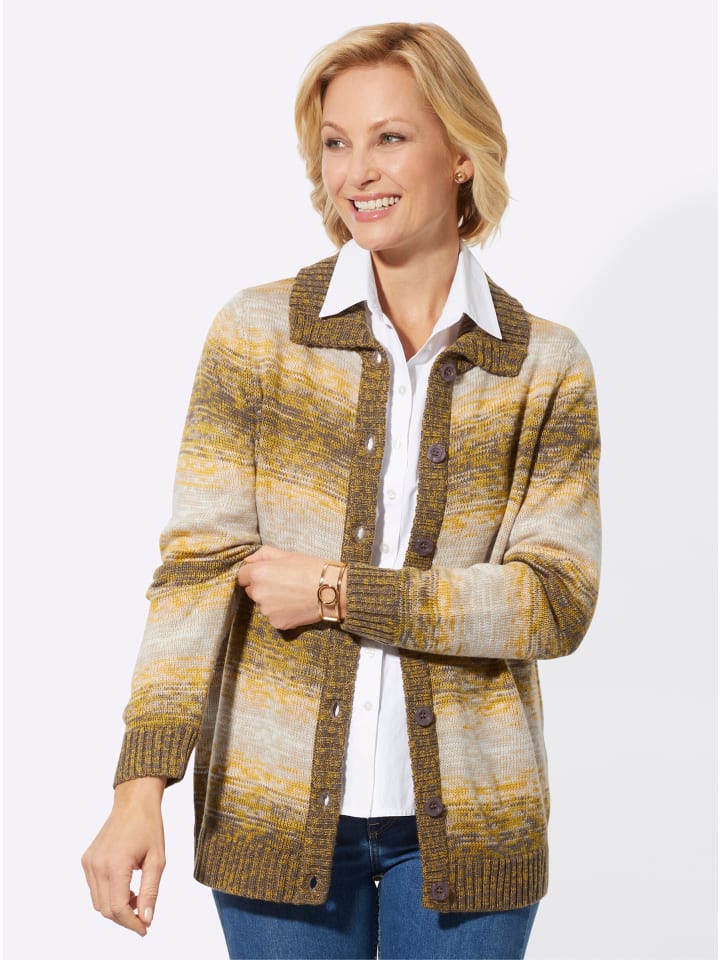 

Кардиган в полоску цвета охры и серо-коричневого цвета WITT WEIDEN