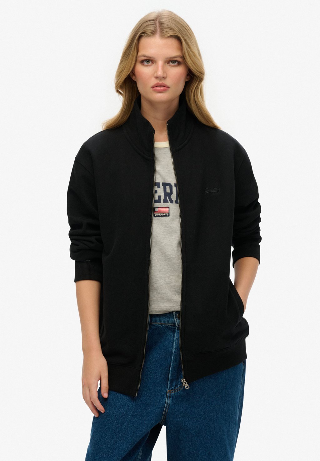 

Толстовка на молнии ESSENTIAL LOGO TRACK Superdry, черный
