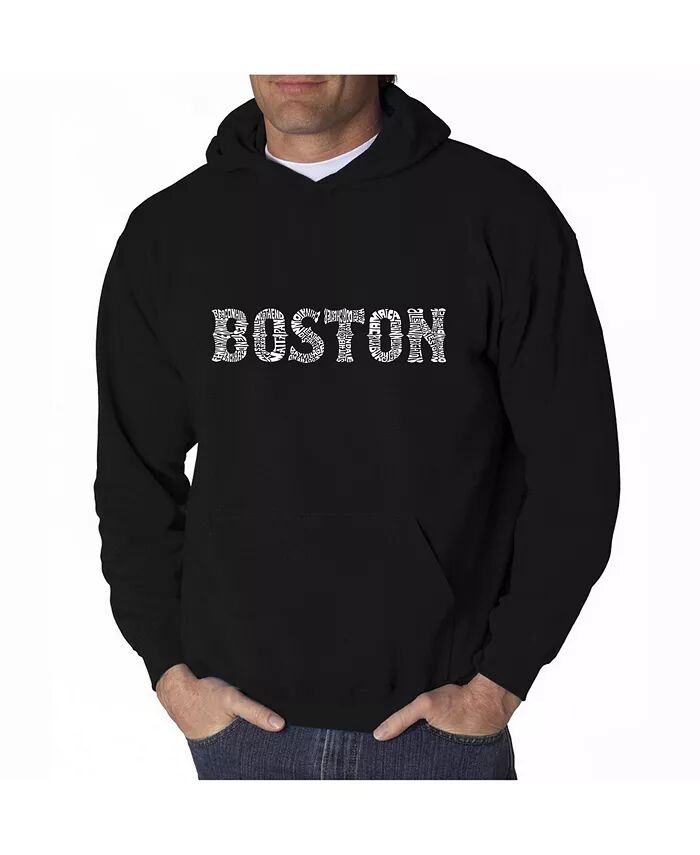 

Мужская толстовка с капюшоном Word Art - Boston Neighborhoods LA Pop Art, черный