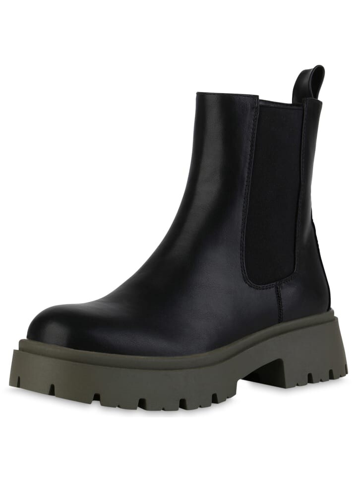 Ботильоны VAN HILL Plateau Boots Eleanor, цвет schwarz olivgrün