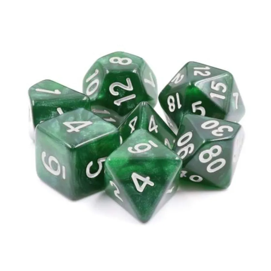 

Поликомплект - Темный лес с серебром (7), Dice Sets - Resin/Acrylic - Blue, Green, & Purple (Foam Brain Games)