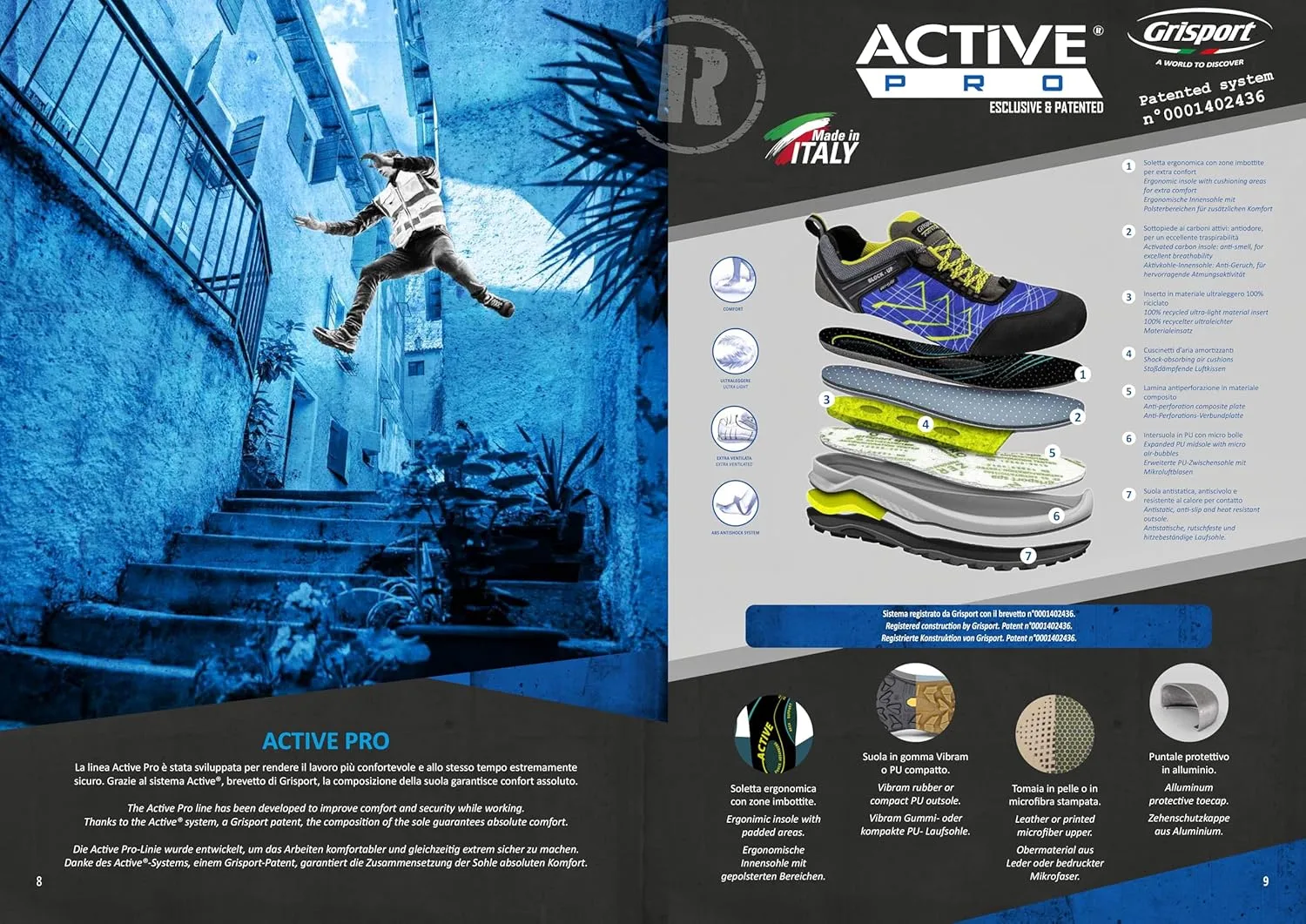 Защитные рабочие ботинки Digitex Activ Pro Speed для Grisport S1P, спортивный дизайн, синий цвет Generisch — фото 2