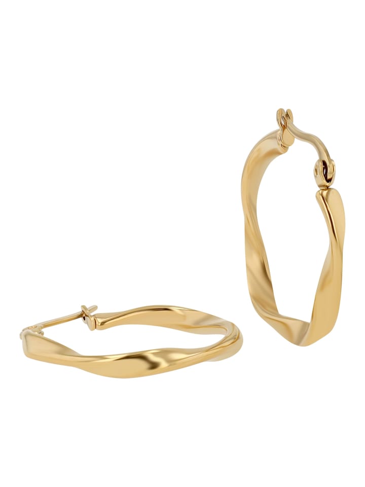 

Adeliás Женские серьги - серьги-кольца из нержавеющей стали в золотом исполнении