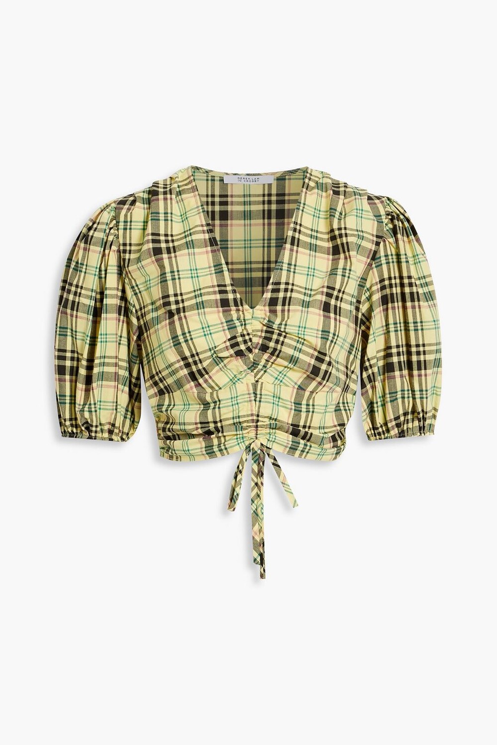 

Укороченный топ из поплина в клетку в клетку DEREK LAM 10 CROSBY, желтый